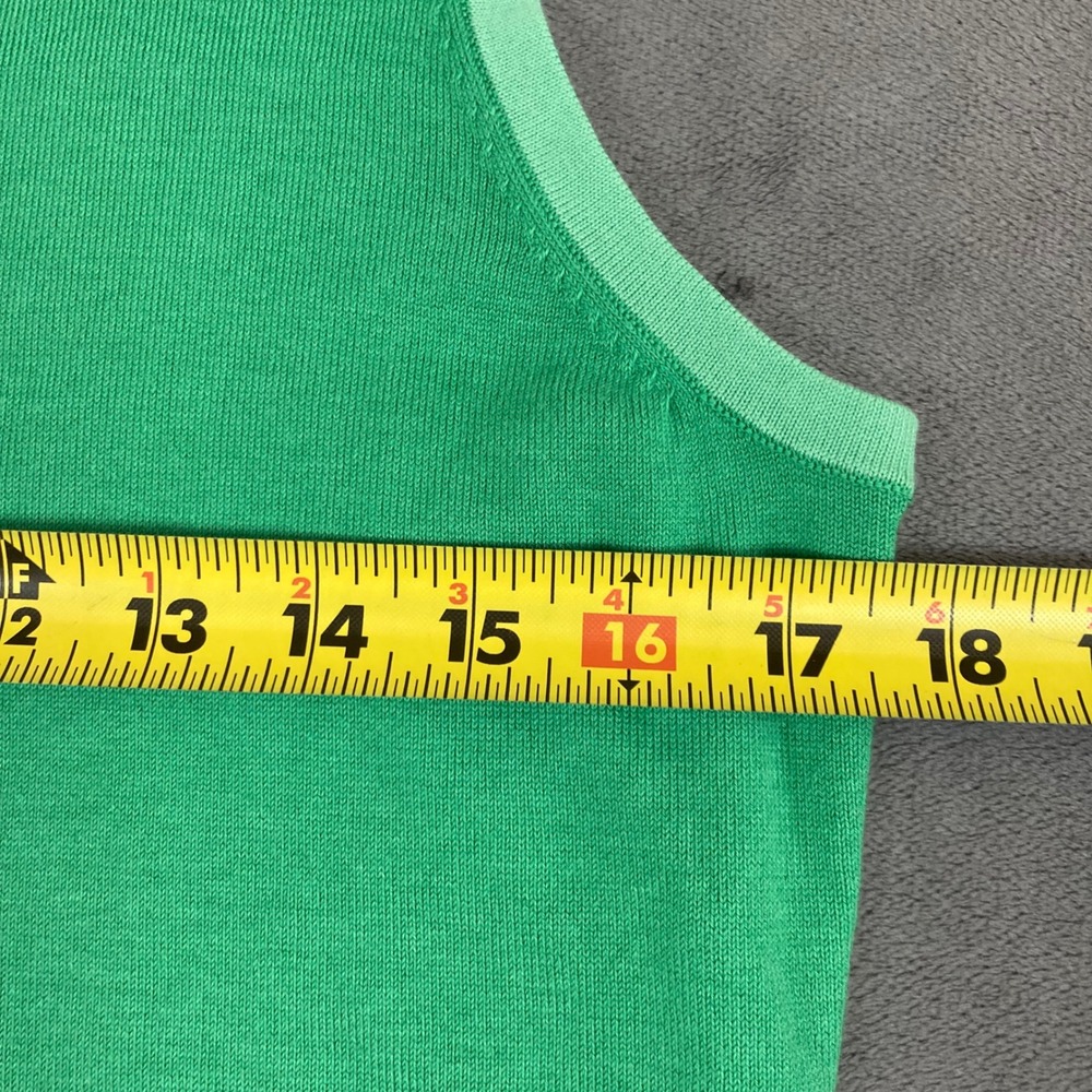 Talbots Green Cotton Tencel Blend Sleeveless Knit Shell Top Tank Medium - Picture 5 of 7